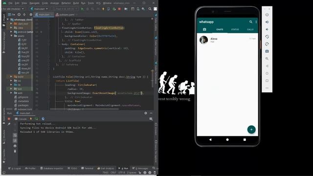 Whatsapp UI design using Flutter Android Studio(Chat Page)