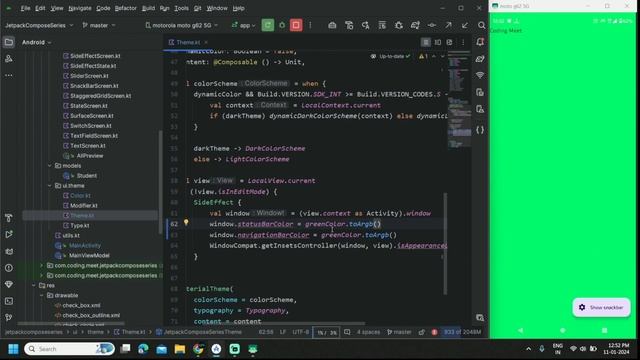 How to Change Status Bar Color & Navigation Bar Color in Jetpack Compose