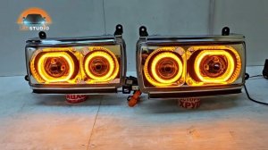 Toyota Land Cruiser 80 тюнинг фары с мощными Bi led