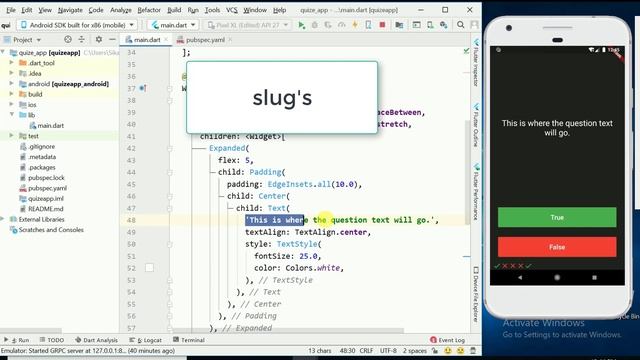 Android Studio backup code & change text click Button in Flutter Tutorial