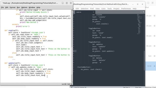 Kivy Tutorial How to do CRUD Method with Kivy & Json File : Part 5 updating Json Data смотреть онлайн