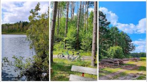 VLOG Первый раз...  40 км на велосипедах.. до круглого озера и обратно