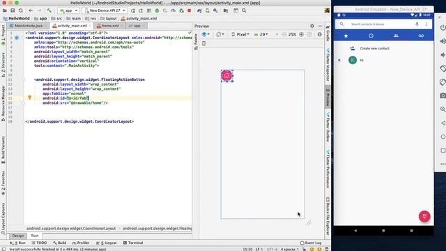 FloatingActionButton (FAB) in android | android app development tutorials for beginners in telugu смотреть онлайн