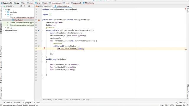 Android Studio Ders 8 - Random Fonksiyon Kullanımı- Faktöriyel Hesaplama Uygulaması смотреть онлайн