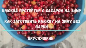 КЛЮКВА ПРОТЕРТАЯ С САХАРОМ НА ЗИМУ. КАК ЗАГОТОВИТЬ КЛЮКВУ НА ЗИМУ БЕЗ ВАРКИ.