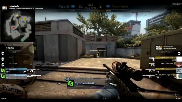 markeloff vs Team Spirit- 4 AWP kills  (FAST ZOOM)