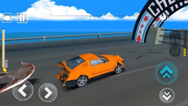 DEADLY RACE #14 Speed Orange Car Bumps Challenge 3d - Android GamePlay