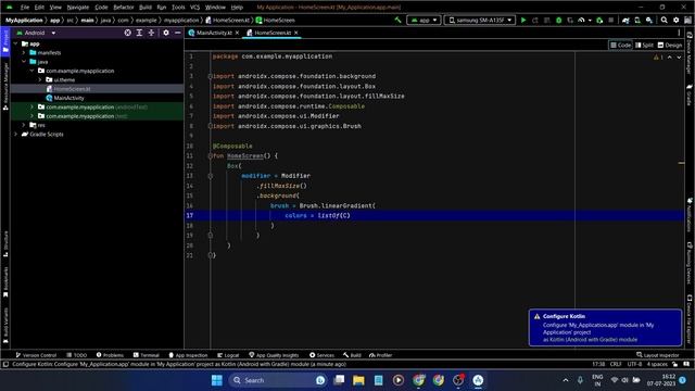 Gradient Background In Android Studio Jetpack Compose | Multiple Colors Background In Android Studi смотреть онлайн