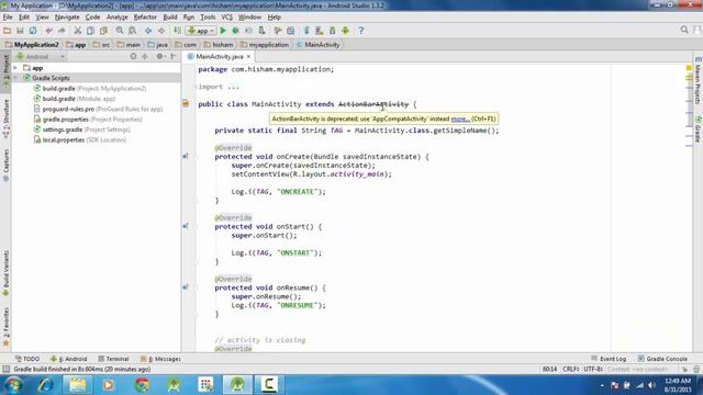 7 - Activity Lifecycle and Log - Android Studio смотреть онлайн