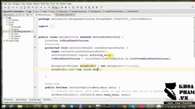 Bài 28: Mảng ArrayList Trong Android (Part 1/2) - Học Lập Trình Android Cơ Bản Tại Khoa Phạm