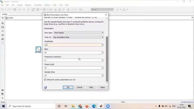 Getting started with Simulink in MATLAB - Sine wave