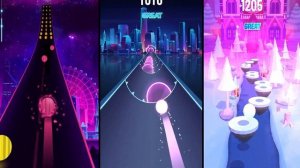 Hop Ball 3D Vs Dancing Color Ball Vs Beat Roller Gameplay on Android iOS (All Levels)
