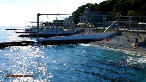 Мисхор пляжи санаторий Белоруссия, пансионат Актёр пляж лето, море отдых Кореиз, Большая Ялта Крым