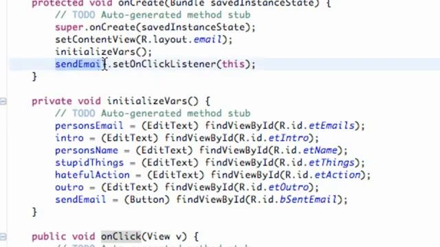 Android Application Development Tutorial   036   Setting up An Email Activity