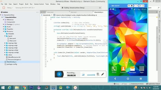 Xamarin Custom ListView Example Android смотреть онлайн