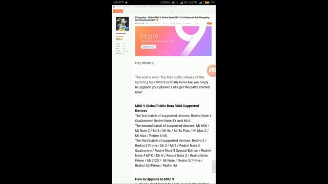 Download MIUI 9 ROM (Version:7.8.10) for Redmi Note 4X / Redmi Note Qualcomm and Mi 6 смотреть онлайн