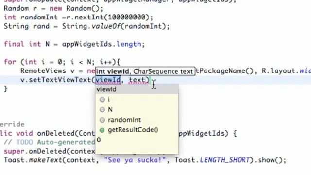 Android Application Development Tutorial   164   Updating a Widget TextView