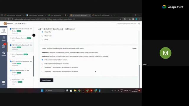 Week 11 AQ/PQ and Open Session MAD I