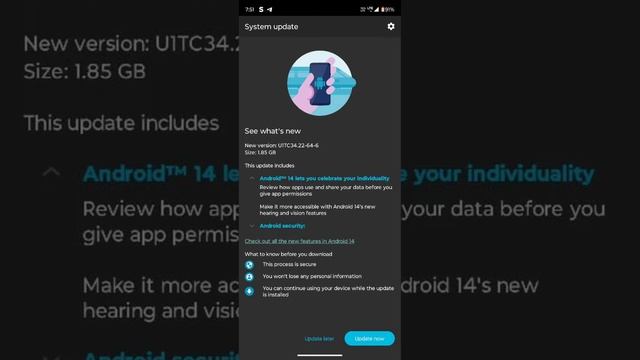 moto g84 5g me India mein Android 14 update roll out start #motorola #motog845g #android #android14