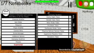 Baldi's Basics mod menu