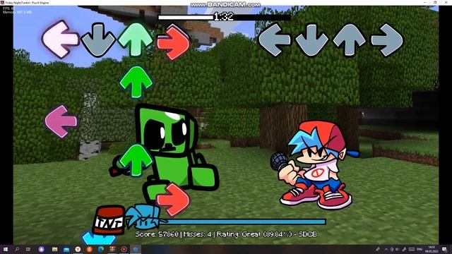 FRIDAY NIGHT FUNKIN vs CREEPER!|(Против крипера)-(Normal)-МОД НА ФНФ смотреть онлайн