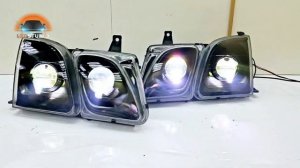 Lexus LX 470 фары светодиодные с Bi led на основе призмы. Дополнительная боковая подсветка.