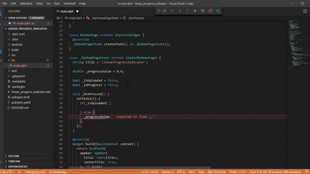 Flutter Widget | 49 | How to use LinearProgressIndicator | Speed Code