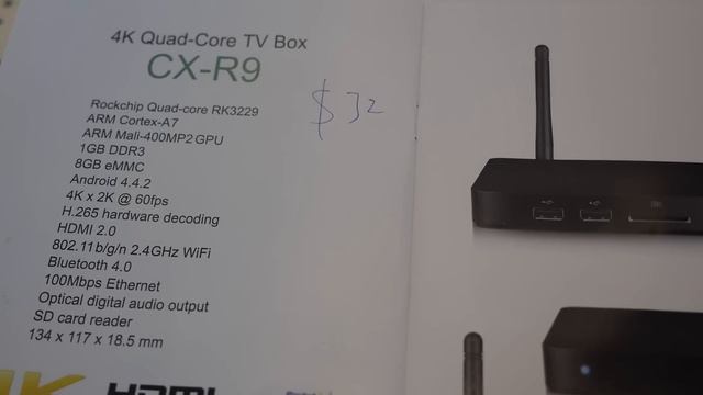 $32 Sunchip CX-R9 RK3229 Android TV Box 4K@60fps смотреть онлайн