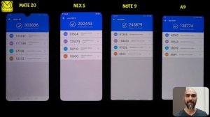 Samsung Note 9 / A9 / VIVO NEX S / HUAWEI MATE 20 Antutu Pcmark BENCHMARK sonuçları