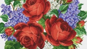 Образец вязания донышка с бисером.