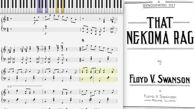 That Nekoma Rag by Floyd Swanson (1916, Ragtime piano)