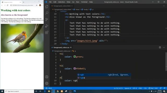 Change text color with css | Add foreground colors using css | css tutorial for beginners смотреть онлайн