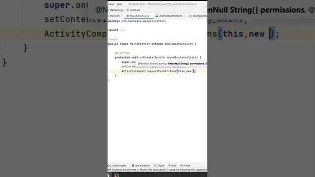 How to Request a Run Time Permission in Android Studio App or Project 2023 | MakeEasy