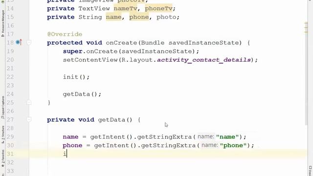 18. Android Tutorial: part 3: Contacts App using RecyclerView - data pass and show details смотреть онлайн