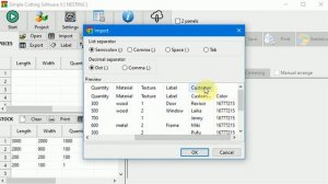 Simple Cutting Software X - import data