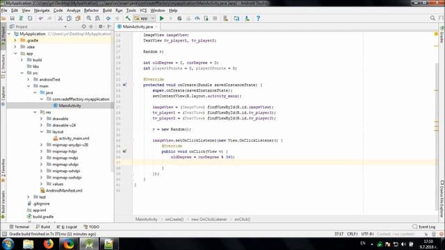 Develop simple Spinning Game in Android Studio