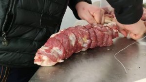 Вязка Мясного рулета для копчения