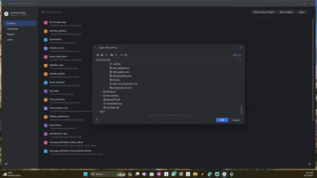 Clone existing flutter project using Android Studio or GIT