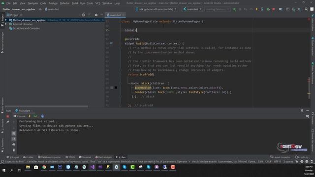 Flutter Tutorial - Drawer without AppBar