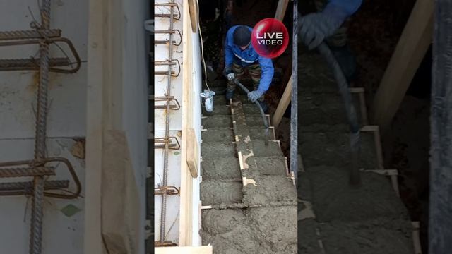 ЗАЛИВАЕМ МЕЖЭТАЖНУЮ ЛЕСТНИЦУ В ДОМЕ ИЗ ГАЗОБЕТОНА