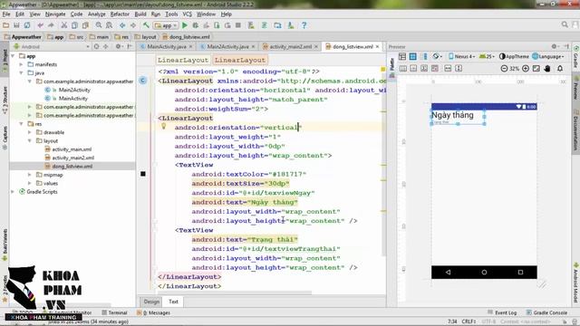 Android - Weather API - Bài 5: Thiết kế giao diện cho màn hình 2 và custom dòng listview смотреть онлайн