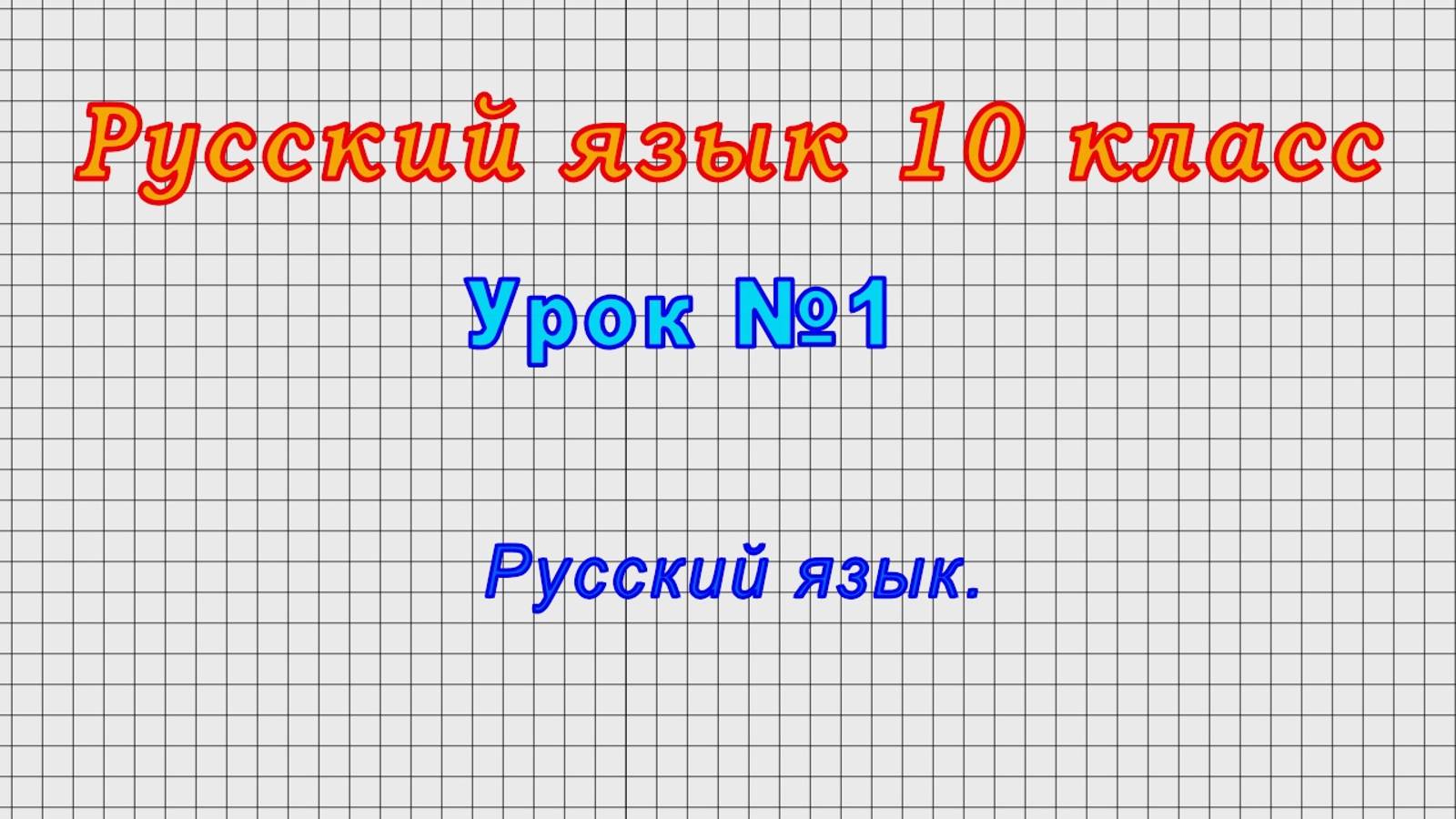 Русский язык 10 класс (Урок№1 - Русский язык.)