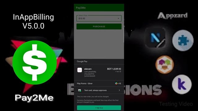Pay2Me - In App Billing v5.0.0 | Testing Video | Google Play Billing смотреть онлайн
