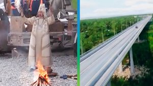 Местный шаман попросил духов верхнего мира благословить стройку нового моста в Якутии