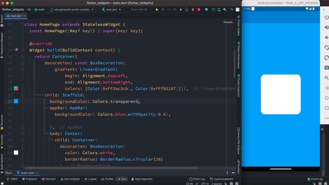 Complete LinearGradient Background Color Flutter