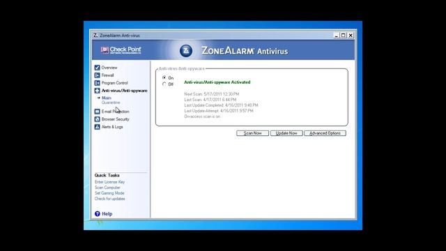 Zone Alarm AntiVirus 2011 смотреть онлайн