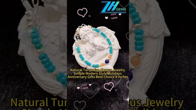 GN-20241017-01 Natural Turquoise Abacus Jewelry Simple Modern Style Holidays Anniversary Gifts Best