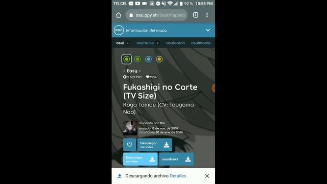 cómo descargar osu para Android y también como poner Beatmaps (porfiin) смотреть онлайн