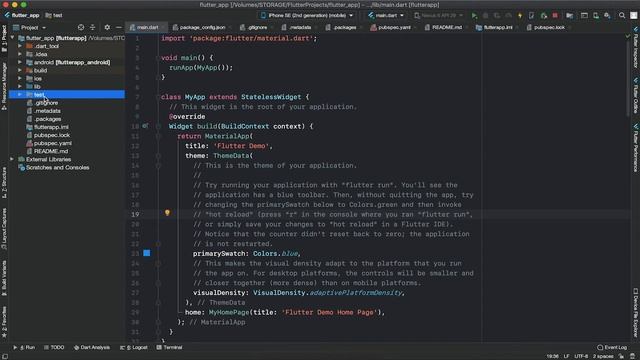Flutter project structure Walkthrough : Overview of generated files and folders