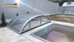 Размеры 5,0х3,4м. Раздвижной павильон для бассейна модель FLAIR